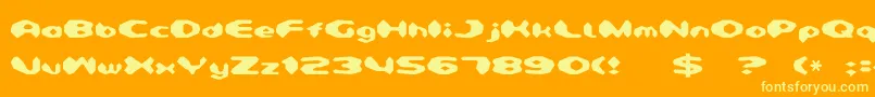 Detonator-Schriftart – Gelbe Schriften auf orangefarbenem Hintergrund
