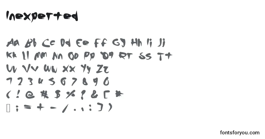 Fuente Inexperted - alfabeto, números, caracteres especiales