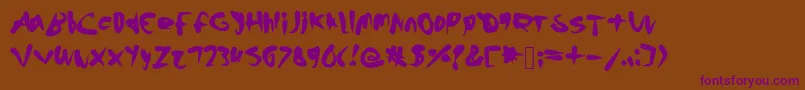 Шрифт Inexperted – фиолетовые шрифты на коричневом фоне