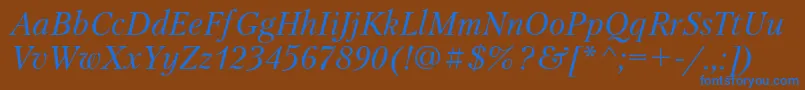 PetersburgcItalic Font – Blue Fonts on Brown Background