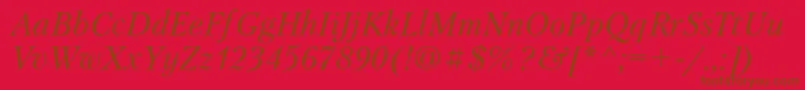 PetersburgcItalic Font – Brown Fonts on Red Background