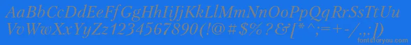 PetersburgcItalic Font – Gray Fonts on Blue Background