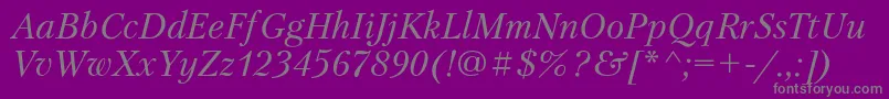 PetersburgcItalic Font – Gray Fonts on Purple Background