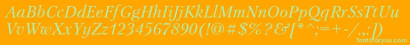 PetersburgcItalic Font – Green Fonts on Orange Background