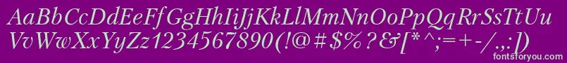 PetersburgcItalic Font – Green Fonts on Purple Background