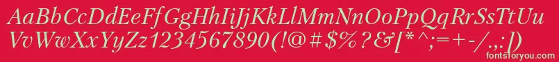 PetersburgcItalic Font – Green Fonts on Red Background