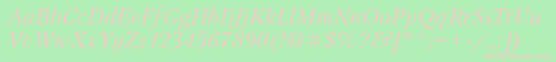 PetersburgcItalic Font – Pink Fonts on Green Background