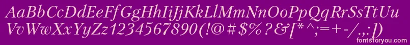 PetersburgcItalic Font – Pink Fonts on Purple Background