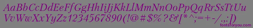 PetersburgcItalic Font – Purple Fonts on Gray Background