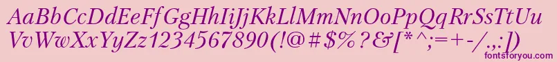 PetersburgcItalic Font – Purple Fonts on Pink Background