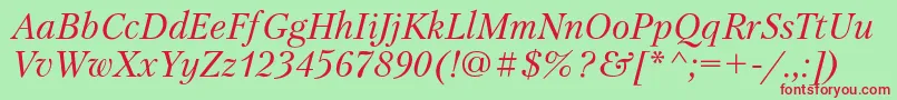 PetersburgcItalic Font – Red Fonts on Green Background