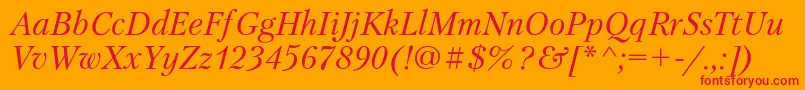 PetersburgcItalic Font – Red Fonts on Orange Background