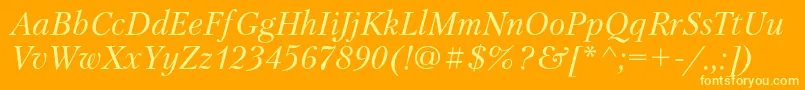 PetersburgcItalic Font – Yellow Fonts on Orange Background