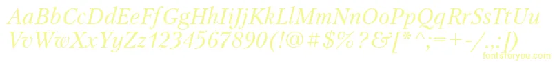 PetersburgcItalic Font – Yellow Fonts on White Background