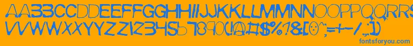 Meirrg Font – Blue Fonts on Orange Background