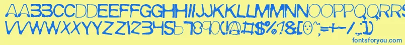 Meirrg Font – Blue Fonts on Yellow Background