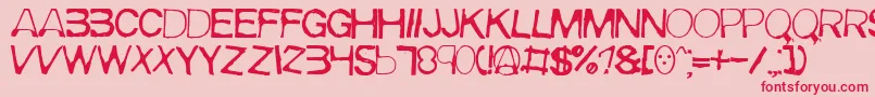 Meirrg-Schriftart – Rote Schriften auf rosa Hintergrund