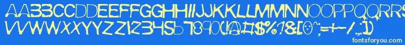 Meirrg Font – Yellow Fonts on Blue Background