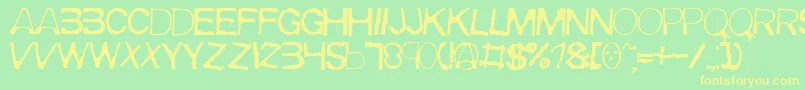 フォントMeirrg – 黄色の文字が緑の背景にあります