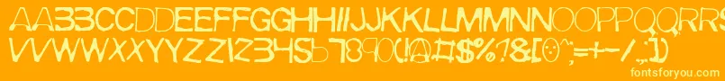 Meirrg-Schriftart – Gelbe Schriften auf orangefarbenem Hintergrund