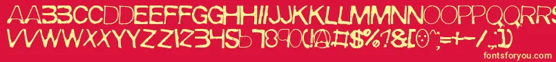 Meirrg-Schriftart – Gelbe Schriften auf rotem Hintergrund