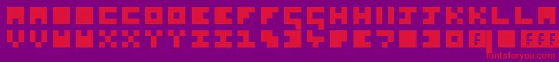 フォントSoSquare – 紫の背景に赤い文字