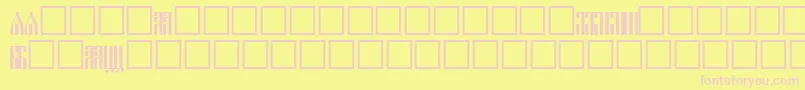 SlavjanicNormal-fontti – vaaleanpunaiset fontit keltaisella taustalla