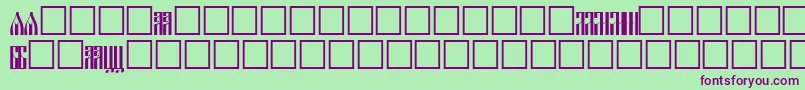 Fonte SlavjanicNormal – fontes roxas em um fundo verde