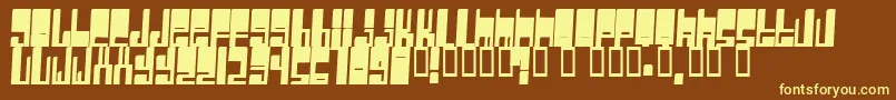 Cyberwhi-Schriftart – Gelbe Schriften auf braunem Hintergrund