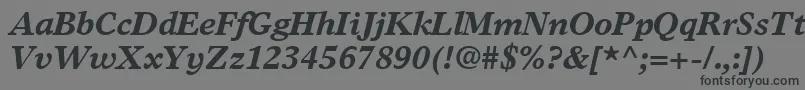 GrecoEuropaSsiBoldItalic-fontti – mustat fontit harmaalla taustalla