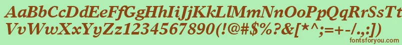 GrecoEuropaSsiBoldItalic Font – Brown Fonts on Green Background