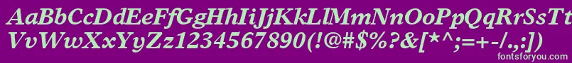 GrecoEuropaSsiBoldItalic Font – Green Fonts on Purple Background