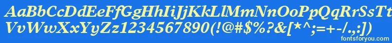 GrecoEuropaSsiBoldItalic Font – Yellow Fonts on Blue Background