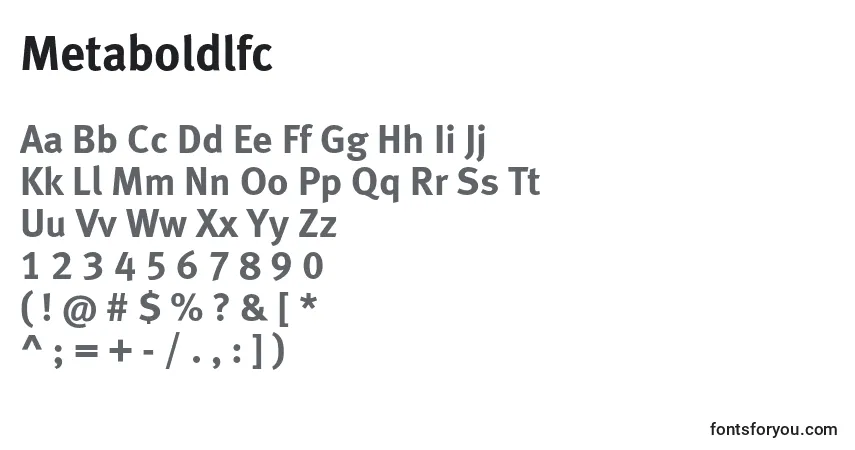 Schriftart Metaboldlfc – Alphabet, Zahlen, spezielle Symbole