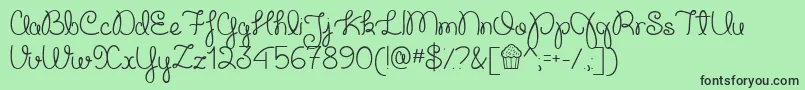 CupcakePartyDemo Font – Black Fonts on Green Background