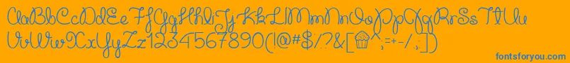 CupcakePartyDemo Font – Blue Fonts on Orange Background