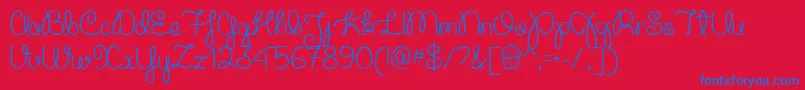 CupcakePartyDemo Font – Blue Fonts on Red Background