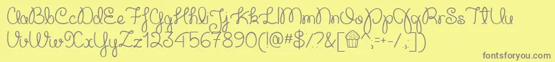 CupcakePartyDemo Font – Gray Fonts on Yellow Background