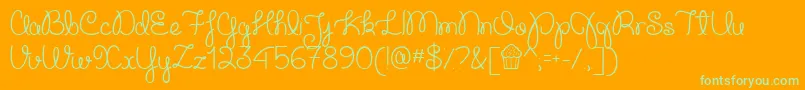 CupcakePartyDemo Font – Green Fonts on Orange Background