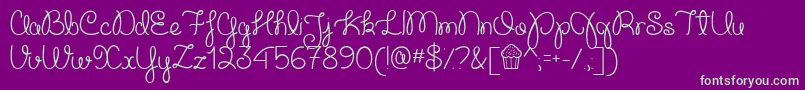 CupcakePartyDemo Font – Green Fonts on Purple Background