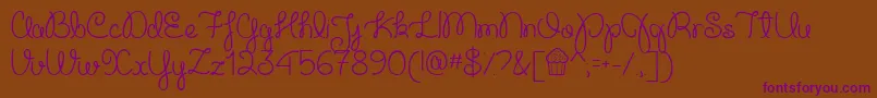 CupcakePartyDemo Font – Purple Fonts on Brown Background