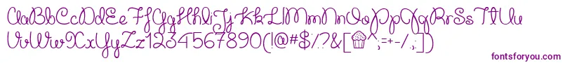 Шрифт CupcakePartyDemo – фиолетовые шрифты на белом фоне
