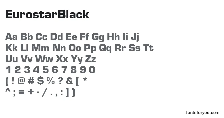 A fonte EurostarBlack – alfabeto, números, caracteres especiais