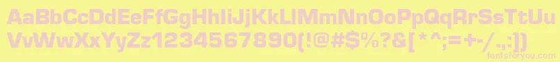 EurostarBlack Font – Pink Fonts on Yellow Background
