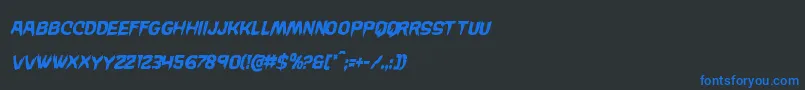 Wickermancondital Font – Blue Fonts on Black Background