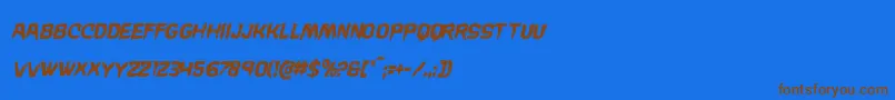 Wickermancondital Font – Brown Fonts on Blue Background