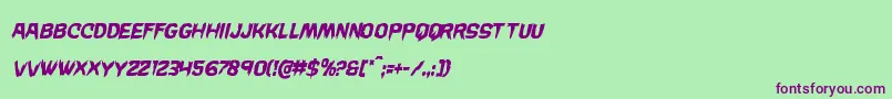 Wickermancondital-Schriftart – Violette Schriften auf grünem Hintergrund