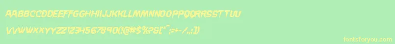 Wickermancondital Font – Yellow Fonts on Green Background