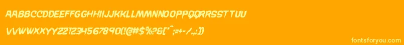 Wickermancondital Font – Yellow Fonts on Orange Background