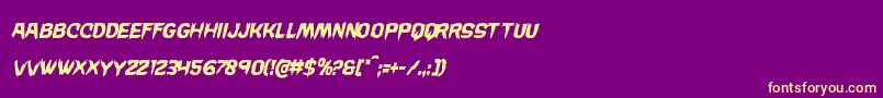 Wickermancondital Font – Yellow Fonts on Purple Background